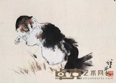 刘继卣 猫趣 镜心 33×46cm
